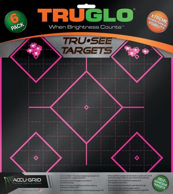 Tru-See Reactive/Splatter Targets 5-Diamond Pink 6 Pack