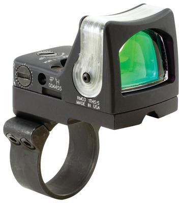 RMR Ruggedized Miniature Reflex Sight with RM36 Mount Dual Illuminated Fiber Optic and Tritium 13 MOA Amber Dot Reticle Matte Black