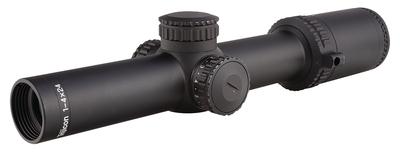AccuPower 1-4x24mm Illuminated Red Mil-Square Crosshair Reticle 30mm Tube Diameter Matte Black
