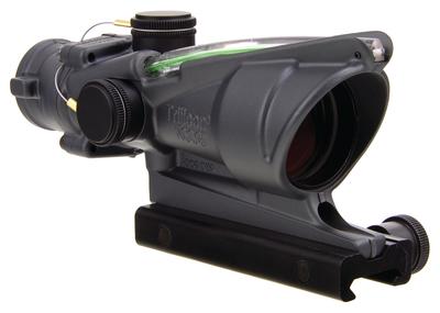 ACOG 4x32mm Dual Illumination Scope Calibrated For Flat Top .223 Rifles Chevron With Green Dot Reticle Cerakote Sniper Gray