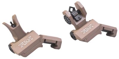 45 Degree Offset Folding BattleSights for M4 Front and Dioptic Rear Flat Dark Earth