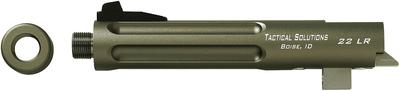 Trail-Lite Fluted Threaded Barrel For BuckMark .22LR Pistols 5.5 Inch OD Green