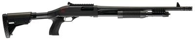Super X Pump Extreme Defender 12 Gauge 3 Inch Chamber 18 Inch Black Chrome Barrel Ghost Ring Sight Picatinny Rail Pistol Grip Stock Matte Black