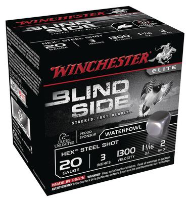 Blind Side Steel Hex Magnum Waterfowl 20 Gauge 3 Inch 1300 FPS 1.1 Ounce 2 Shot