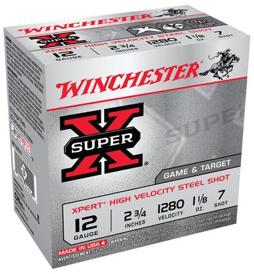 Super-X Xpert Steel Game & Target 12 Gauge 2.75 Inch 1280 FPS 1.125 Ounce 7 Shot