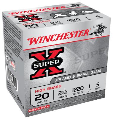 Super-X High Brass 20 Gauge 2.75 Inch 1220 FPS 1 Ounce 5 Shot