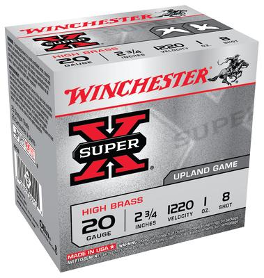 Super-X High Brass 20 Gauge 2.75 Inch 1220 FPS 1 Ounce 8 Shot