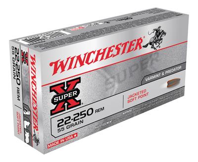 Super-X .22-250 Remington 55 Grain Pointed Soft Point