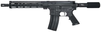 LE-AR Pistol .223 Remington/5.56mm NATO 11.5 Heavy Barrel A2 Flash Suppressor Flat Top Rail Optic Ready Black Plastic Pistol Grip 30 Round