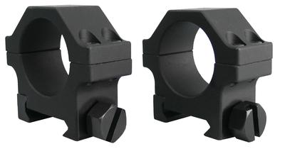4-Screw Low Profile Scope Ring Set Short One Inch Picatinny Matte Black