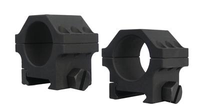 6-Screw Low Profile Scope Ring Set Short 30mm Picatinny Matte Black