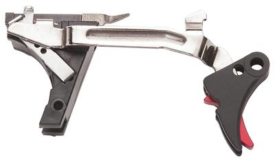 Fulcrum Drop In Trigger Kit Black Trigger Pad with Red Safety for Gen 4 Glock 22/23/24/27/31/32/33/35