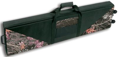 Hard-Sided Nylon Double Rifle Case Black With Camo Panels and Wheels 51x14x4 Inches