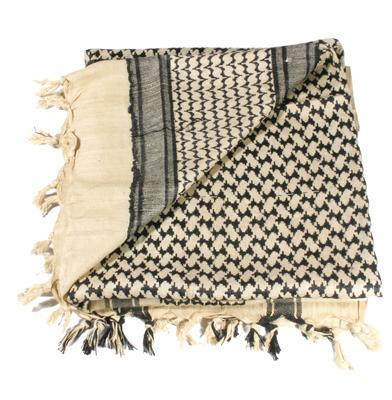 Tactical Shemagh Traditional Desert Headwear 44x44 Inches Coyote Tan and Black