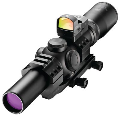 Fullfield TAC30 Riflescope With Fastfire II Sight 1-4x24mm Illuminated Ballistic CQ 5.56 Reticle 30mm Tube Matte Black Finish