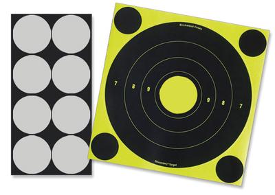 Shoot-N-C Laser Targets 8 Inches Round 6 Per Package Plus 24 Pasters and 8-1.5 Inch Laser Spots