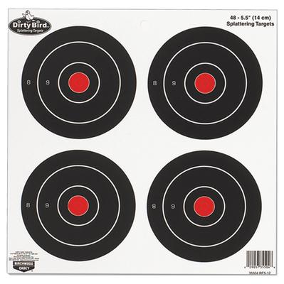 Dirty Bird Splattering Targets 6 Inch Round 4 Per Sheet 100 Sheets Per Package 400 Targets Total