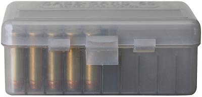 Case-Gard 50 Series Handgun Ammo Box .38 Special to .357 Magnum Clear Smoke