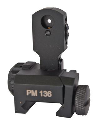 M16/AR15 Flip Up Single Plane Dual Aperture Rear Sight Black