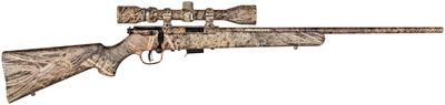 Model 93 Camo Package .22 Winchester Magnum Rimfire 22 Inch Barrel Camouflage Finish Synthetic Stock Camouflage Finish AccuTrigger 5 Round Includes Factory Installed 3-9x40mm Simmons Scope