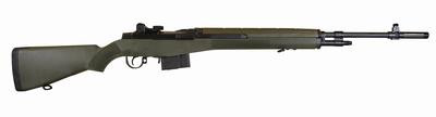 M1A Standard 7.62mm NATO 22 Inch Carbon Barrel Matte Black Finish Green Composite Stock 10 Round - California Approved