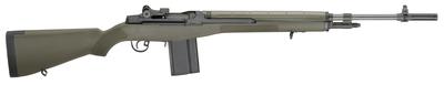 M1A 7.62 NATO/.308 22 Inch National Match Barrel Matte Black Finish With Green Composite Stock 10 Round - California Approved