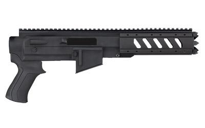 Stock System, Fits Ruger Charger, AR-15 Replicate Polymer Receiver, Aluminum 6-Sided Carbine Forend and T2 style Pistol Grip, Black Finish A.2.10.2220
