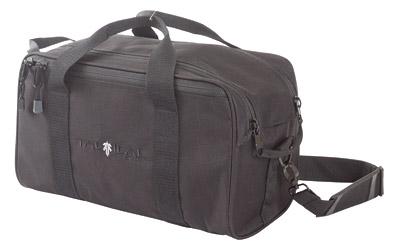 Sporter Range Bag, Black Endura Fabric, 15"x12"x9",External MOLLE Web System, Two Removeable Handgun Rugs, Removeable Sholder Strap With Metal Hardwar, Large External Accessory Pockets, Dual Zipper Opening 10851