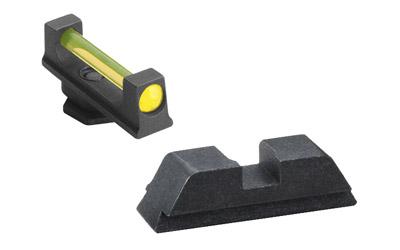 Sight, Fits Glock 17,19,22,23,24,26,27,33,34,35,37,38,39, Amber Fiber Front Black Rear GFT-115