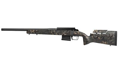 SOLUS Hunter, Bolt Action Rifle, 308 Winchester, 20" Fluted Barrel, Threaded 5/8x24, Cerakote Finish, Black, Carbon Fiber Stock in Kodiak Brown with Green and Tan Sponge Pattern, 5 Rounds, 1 AICS Magazine APBR01040005