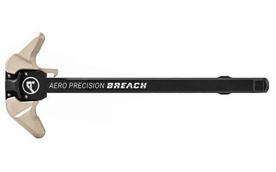 BREACH, AR-15 Charging Handle, Ambidextrous, Large Lever, Gas Deflection Shelf, Anodized Finish, Black and Tan APRA700121C