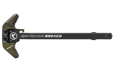 BREACH, AR-15 Charging Handle, Ambidextrous, Large Lever, Gas Deflection Shelf, Anodized Finish, Black and Olive Drab Green APRA700131C