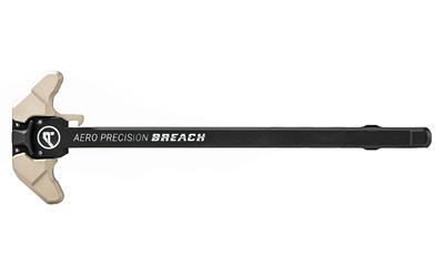 BREACH, AR-10 Charging Handle, Ambidextrous, Small Lever, Gas Deflection Shelf, Anodized Finish, Black and Tan APRA700320C