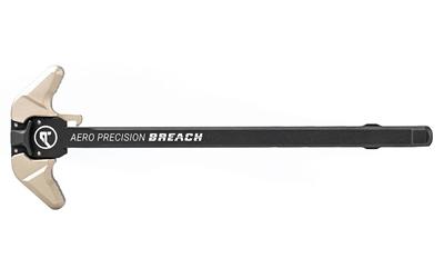 BREACH, AR-10 Charging Handle, Ambidextrous, Large Lever, Gas Deflection Shelf, Anodized Finish, Black and Tan APRA700321C