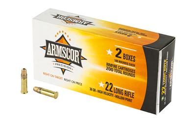 Ammo, 22LR, 36Gr, Hollow Point, Hi-Velocity, 200 Round Brick 50321