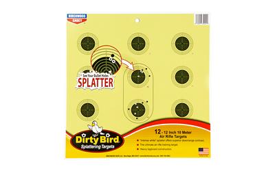 Dirty Bird, 12" 10 Meter Air Rifle Targets, 12 Targets 35024