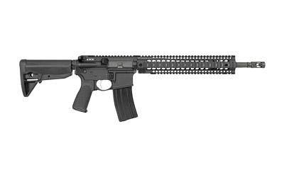 RECCE-14 Model 0, Semi-automatic, 223 Rem/556NATO, 14.5" Barrel, 1:7 Twist, Mid-length, PWS FSC556 Brake, Black Finish, 6 Position Stock, Flat Top, 30Rd, BCM Mod4 Charging Handle, Extractor Spring, Troy TRX 11" Free Float Rail BCM780-140