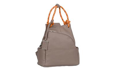 Hobo Purse/Backpack, Khaki and Orange, Leather BDP-066