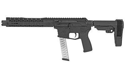 ION9, Semi-automatic Pistol, 9MM, 8.75" Barrel, Aluminum Frame, Black Finish, SB Tactical SBA3 Pistol Stabilizing Brace, 30Rd, 1 Magazine, 10" Slim MLOK Rail, MFT Grip, Flashcan Muzzle Device BRO-ION9-SI-P-SBA3