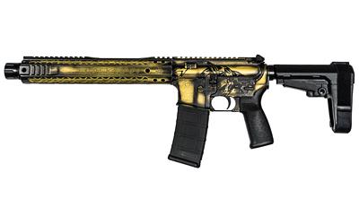 SPEC15, Semi-automatic Pistol, 300 Blackout, 10.5" Barrel, Threaded, Aluminum Frame, Gadsden Flag Cerakote, SB Tactical SBA3 Pistol Stabilizing Brace, 30Rd, 1 Magazine, Salt Bath Nitride BCG BRO-SPEC-300P-SBA3-GAD