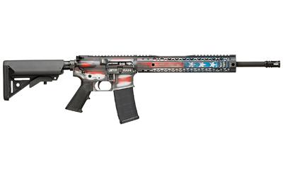 SPEC15, Semi-automatic Rifle, 223 Rem/556NATO, 16" M4 4150 Chromoly Barrel, American Flag Finish, A2 Grip, Ehanced GI Stock, 30Rd, 12" Handguard, A2 Flash Hider, 1 Magazine BRO-SPEC15-AMERICA