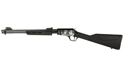 Gallery, Pump Action Rifle, 22 LR, 18" Round Barrel, Matte Finish, Black, Synthetic Stock, Adjustable Sights, Black, Laser Engraved Deer Receiver, 15 Rounds RP22181SY-EN09