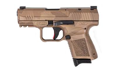 TP9 Elite SC, Striker Fired, Semi-automatic, Polymer Frame Pistol, 9MM, 3.6" Barrel, Cerakoted Finish,  Splinter Camo, Loaded Chamber Indicator, Reversible Magazine Release, 2 Magazines, (1)-12 Round and (1)- 15 Round, Holster, 2 Interchangeable Back Str