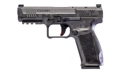 METE SFT, Semi-automatic, Striker Fired, Polymer Framed Pistol, Compact, 9MM, 4.5" Barrel, Cerakote Finish, Dark Gray Digi, Optic Ready Slide, (1) RMRcc and (1) Shield RMS/RMSc Footprint Optic Bases, 3 Dot White Sights, Flared Magwell, 2 Magazines, (1)-1