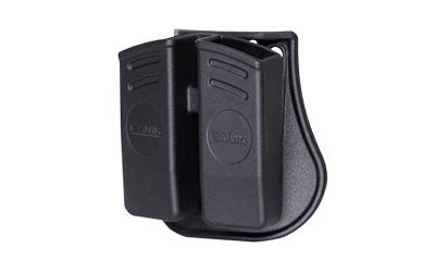 Double Magazine Pouch, Matte Finish, Black, Polymer Construction, Fits Double Stack 9mm Magazines PACN0379