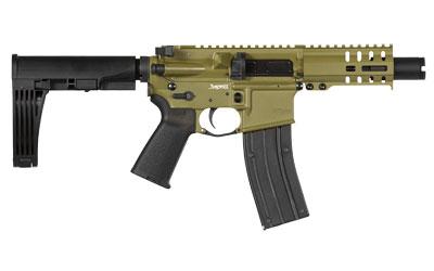 Mk4 Banshee, Semi-automatic Pistol, 22LR, 4.5" Barrel, Aluminum Frame, Bazooka Green Cerakote, 25Rd, Tailhook MOD 2 Pistol Brace, KAK Slim Flash Can, Threaded 1/2-28, CMMG RML4 Hand Guard, Magpul MOE Pistol Grip, Ambi Sling Plate, Ambi Selector, Ambi Cha