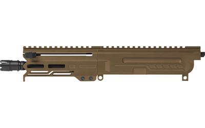 DISSENT, Complete Upper Receiver, 5.7X28MM, 6.5" Threaded Barrel, 1/2x28, CMMG Zeroed Linear Compensator, Cerakote Finish, Midnight Bronze, M-LOK Free Float Handguard, Fits AR-15/CMMG MK57 Lower Receiver, Includes 1913 Picatinny Rail End Plate 57BA8AE-MB