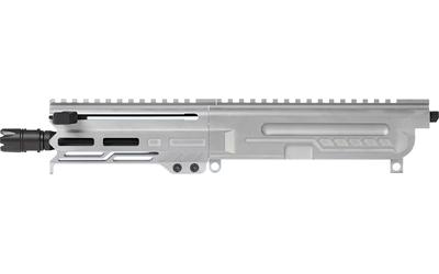DISSENT, Complete Upper Receiver, 5.7X28MM, 6.5" Threaded Barrel, 1/2x28, CMMG Zeroed Linear Compensator, Cerakote Finish, Titanium, M-LOK Free Float Handguard, Fits AR-15/CMMG MK57 Lower Receiver, Includes 1913 Picatinny Rail End Plate 57BA8AE-TI