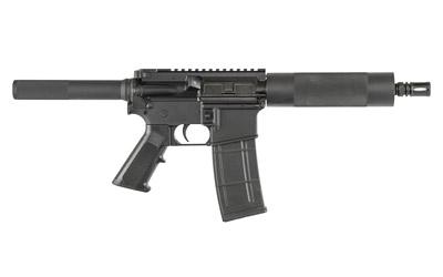 Fire for Effect 300BLK Pistol, Semi-automatic, 300 AAC Blackout, 8" Barrel, 1:7 Twist, Aluminum Frame, Black Finish, A2 Pistol Grip, 30Rd, A2 Style Birdcage Flash Hider, Low Profile .750 Gas Block, Free Float Round Hand Guard, Flat Top FE30A01