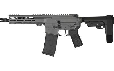 Banshee MK4, Semi-automatic Pistol, AR, 300 Blackout, 8" Threaded Barrel, 5/8x24, CMMG Zeroed Linear Compensator, Cerakote Finish, Tungsten, M-LOK Handguard, CMMG Zeroed Polymer Grip, Pistol Tube, Manual Safety, 30 Rounds, 1 Magazine PE-30A81BB-TNG